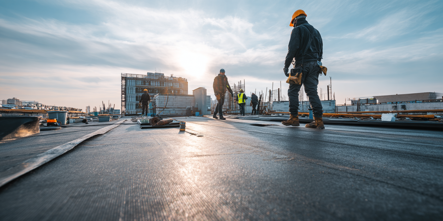 Монтаж плоской кровли